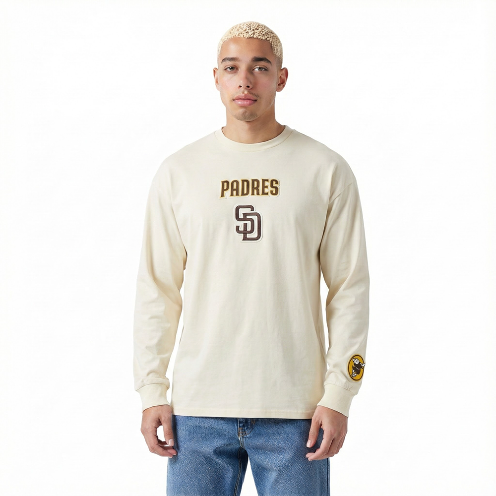 MLB SAN DIEGO PADRES WINGSPAN MEN'S DROP SHOULDER LS TOP v2 (EGGSHELL)