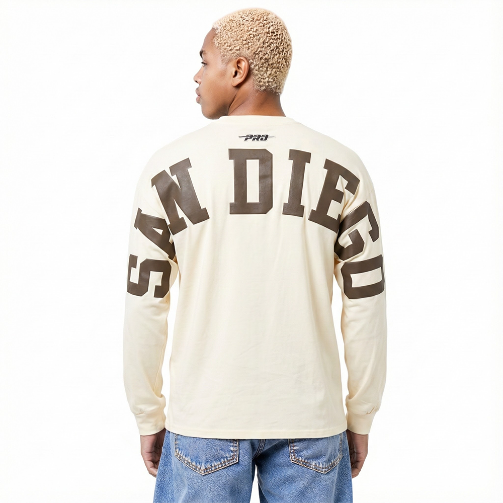 MLB SAN DIEGO PADRES WINGSPAN MEN'S DROP SHOULDER LS TOP v2 (EGGSHELL)