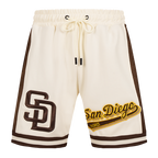 MLB SAN DIEGO PADRES SCRIPT TAIL SHORT EN MAILLE DOUBLE 2.0 POUR HOMME (COQUILLE D'ŒUF/BRUN)