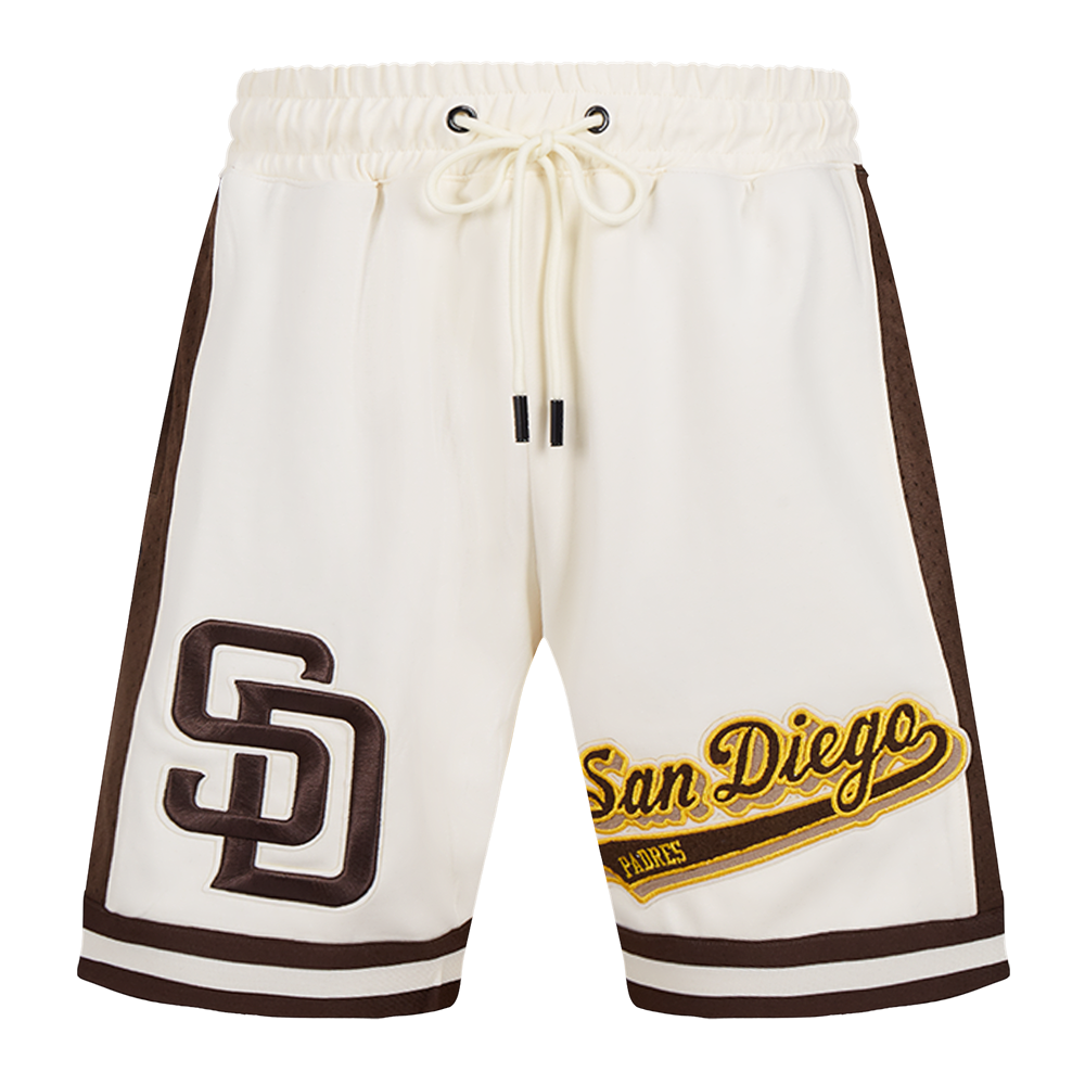 MLB SAN DIEGO PADRES SCRIPT TAIL SHORT EN MAILLE DOUBLE 2.0 POUR HOMME (COQUILLE D'ŒUF/BRUN)
