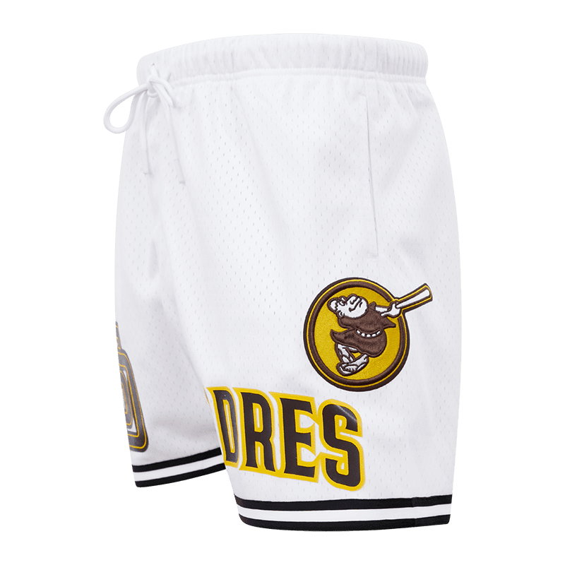 MLB SAN DIEGO PADRES LOGO MEN'S MESH SHORT (WHITE / BLACK / WHTE)