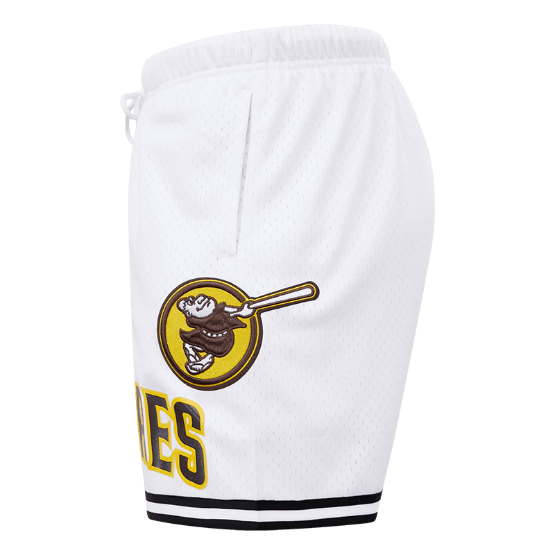 MLB SAN DIEGO PADRES LOGO MEN'S MESH SHORT (WHITE / BLACK / WHTE)