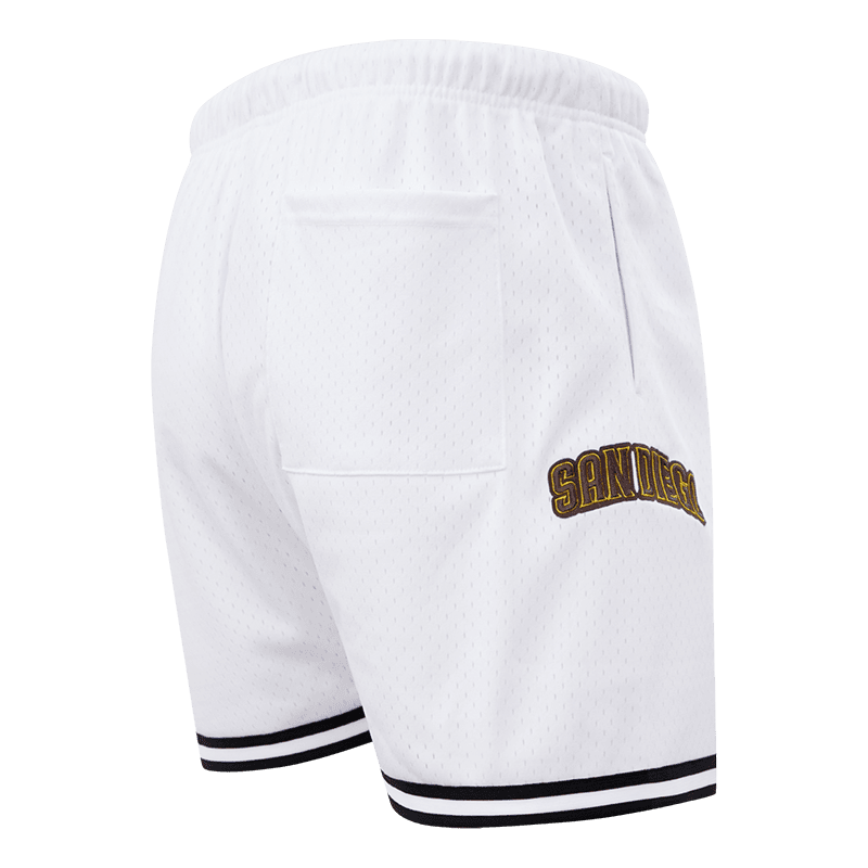 MLB SAN DIEGO PADRES LOGO MEN'S MESH SHORT (WHITE / BLACK / WHTE)