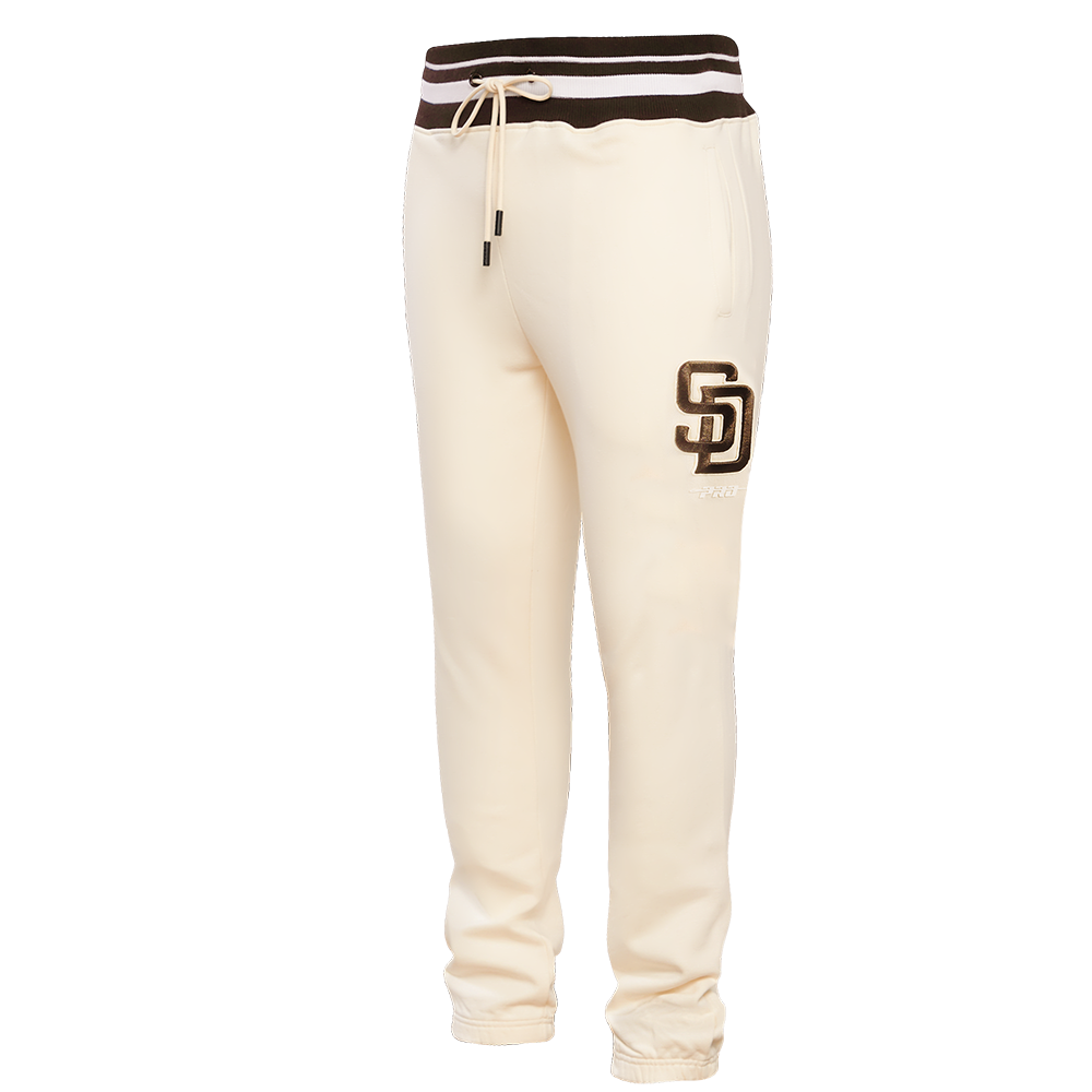 MLB SAN DIEGO PADRES SCRIPT TAIL PANTALON OUATÉ EN MOLLETON CÔTELÉ POUR HOMME (COQUILLE D'ŒUF/BRUN)