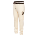 MLB SAN DIEGO PADRES SCRIPT TAIL PANTALON OUATÉ EN MOLLETON CÔTELÉ POUR HOMME (COQUILLE D'ŒUF/BRUN)