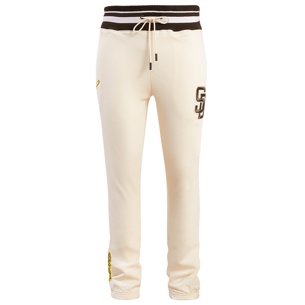 MLB SAN DIEGO PADRES SCRIPT TAIL PANTALON OUATÉ EN MOLLETON CÔTELÉ POUR HOMME (COQUILLE D'ŒUF/BRUN)
