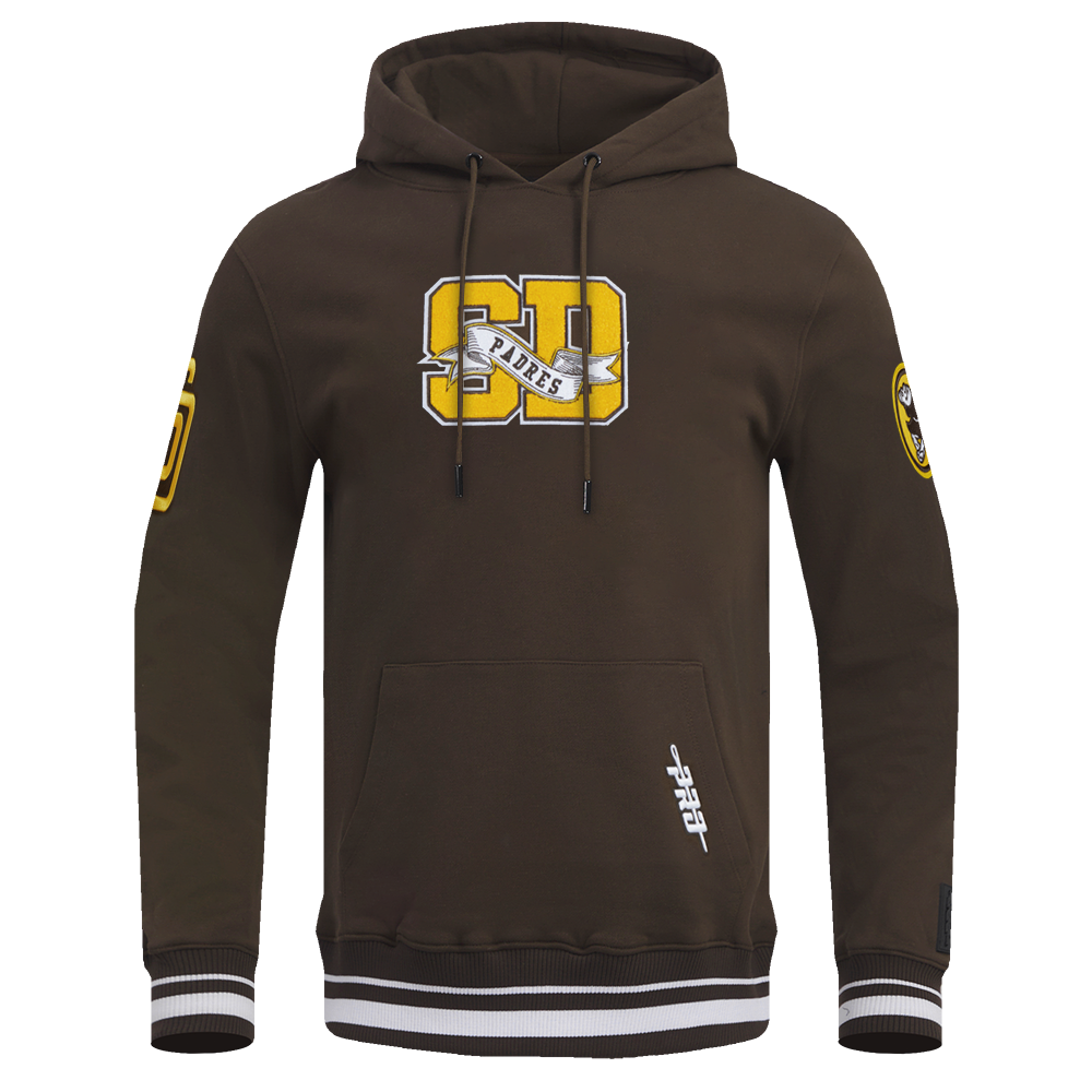 MLB SAN DIEGO PADRES TEAM PENNANTS MEN'S PULLOVER HOODIE (BROWN)