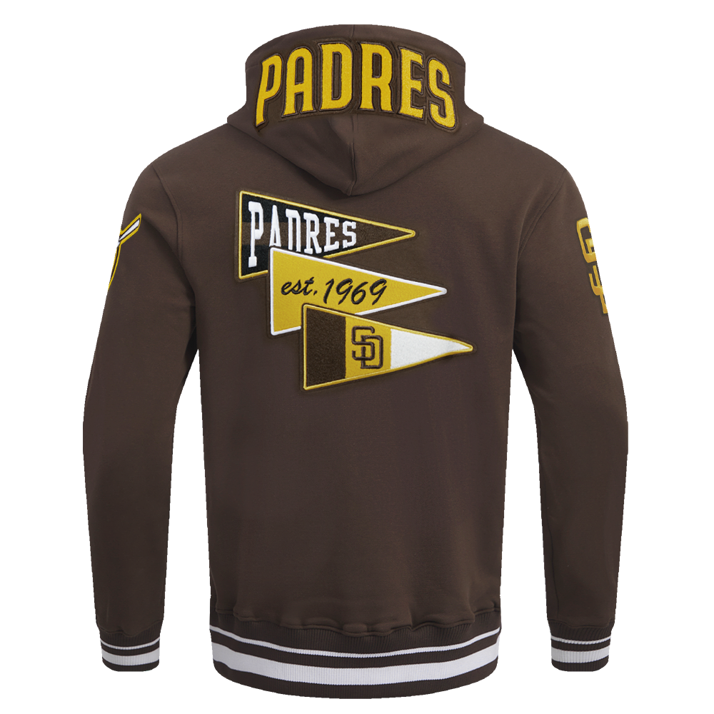 MLB SAN DIEGO PADRES TEAM PENNANTS MEN'S PULLOVER HOODIE (BROWN)