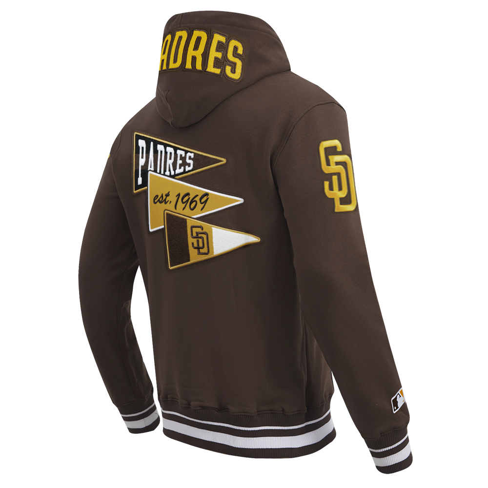 MLB SAN DIEGO PADRES TEAM PENNANTS MEN'S PULLOVER HOODIE (BROWN)
