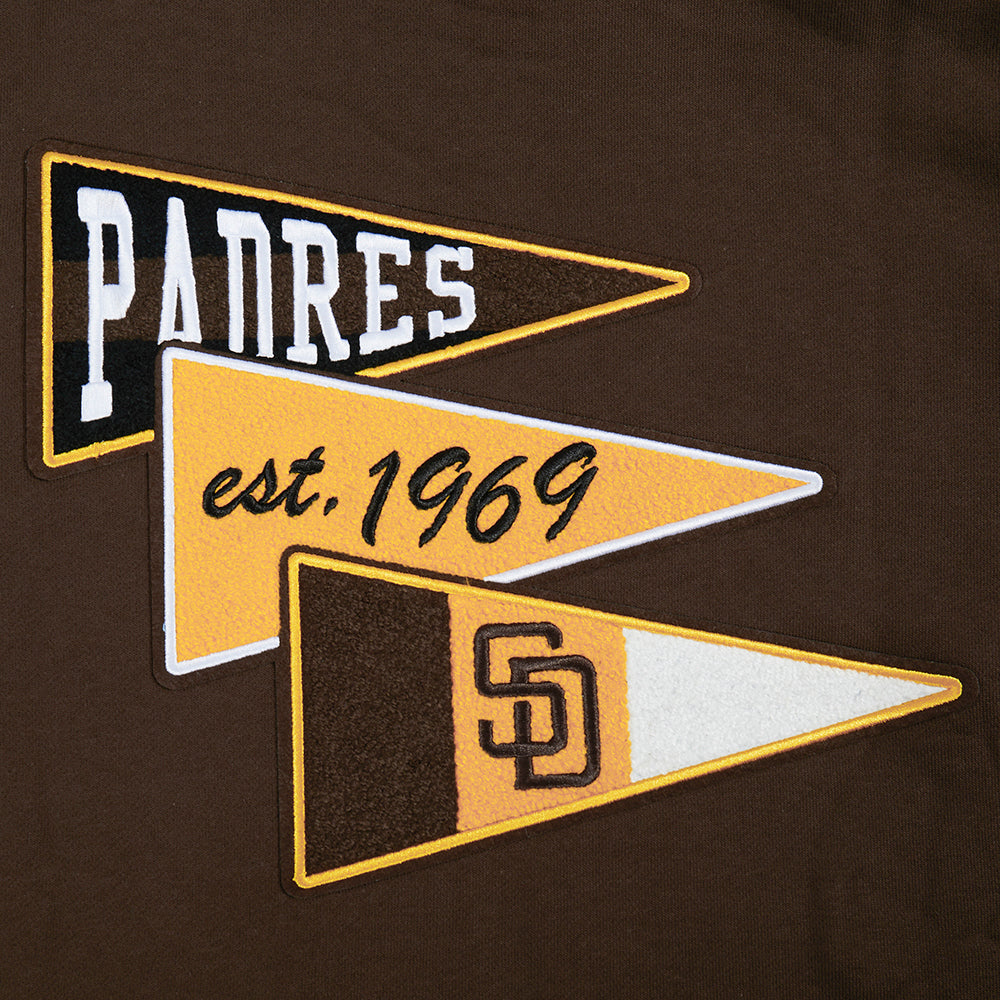 MLB SAN DIEGO PADRES TEAM PENNANTS MEN'S PULLOVER HOODIE (BROWN)