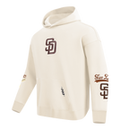 MLB SAN DIEGO PADRES LIVING LARGE MEN'S DROP SHOULDER FLC PO HOODIE (EGGSHELL)