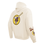 MLB SAN DIEGO PADRES LIVING LARGE MEN'S DROP SHOULDER FLC PO HOODIE (EGGSHELL)