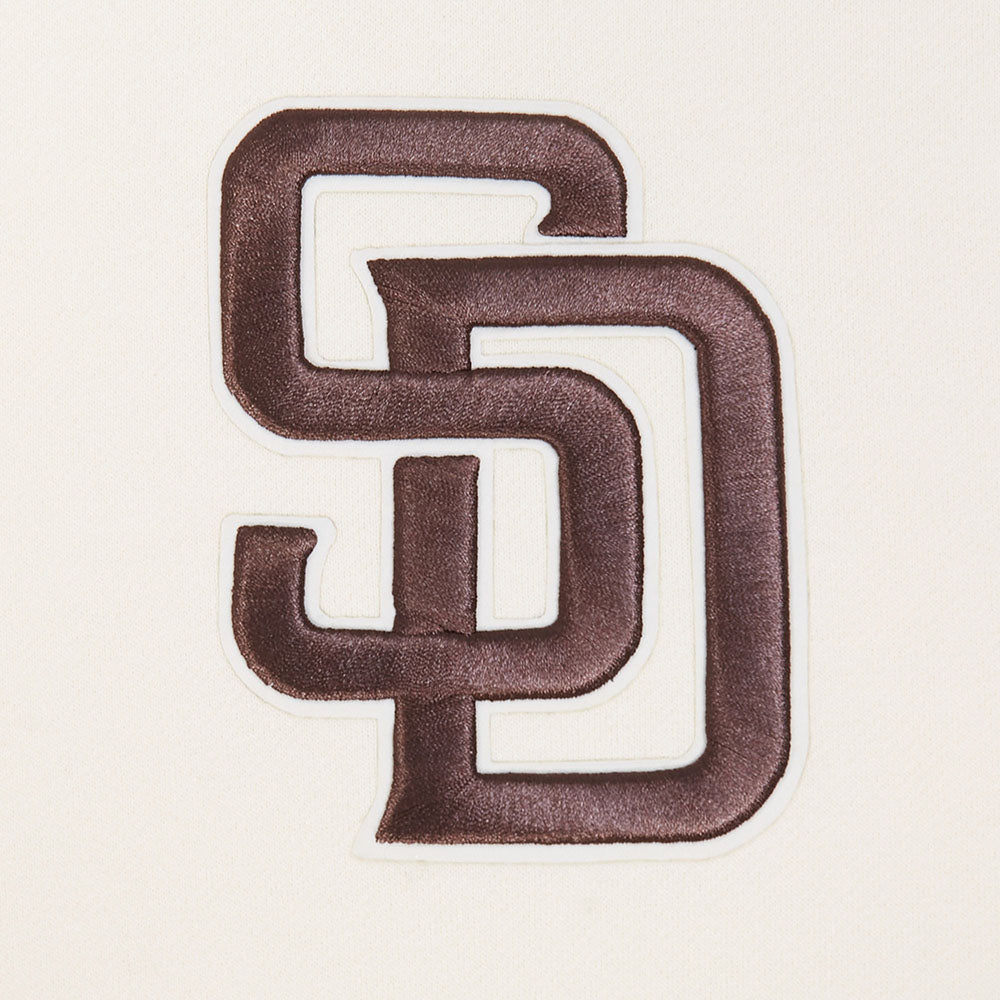 MLB SAN DIEGO PADRES LIVING LARGE MEN'S DROP SHOULDER FLC PO HOODIE (EGGSHELL)