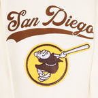 MLB SAN DIEGO PADRES LIVING LARGE MEN'S DROP SHOULDER FLC PO HOODIE (EGGSHELL)