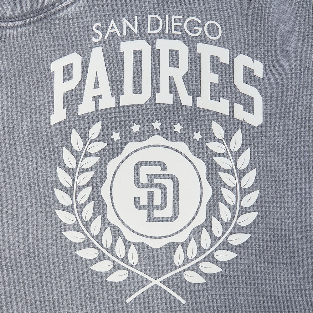 MLB SAN DIEGO PADRES STREET TEAM MEN'S ENZYME WASH DS FT PO HOODIE (WASHED GREY)