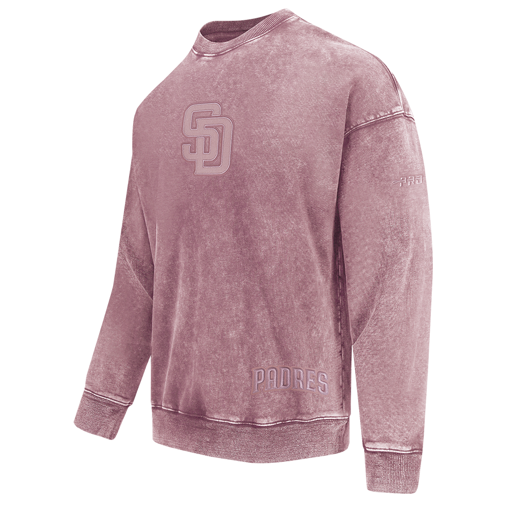 MLB SAN DIEGO PADRES WASHED CLASSIC MEN'S CREWNECK SWEATSHIRT (WASHED MAUVE)