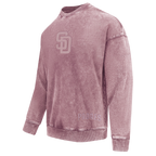 MLB SAN DIEGO PADRES WASHED CLASSIC MEN'S CREWNECK SWEATSHIRT (WASHED MAUVE)