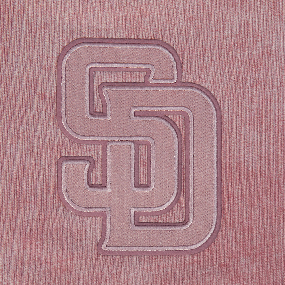 MLB SAN DIEGO PADRES WASHED CLASSIC MEN'S CREWNECK SWEATSHIRT (WASHED MAUVE)