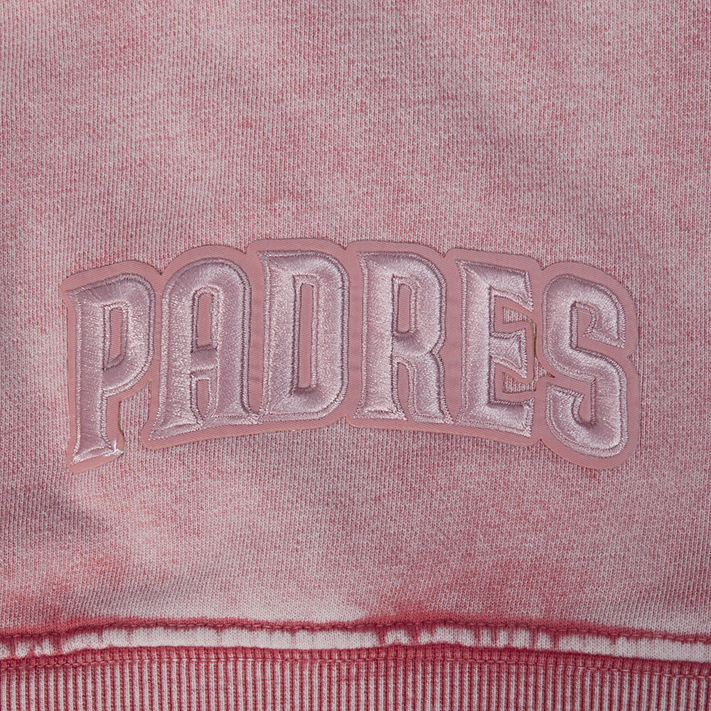 MLB SAN DIEGO PADRES WASHED CLASSIC MEN'S CREWNECK SWEATSHIRT (WASHED MAUVE)