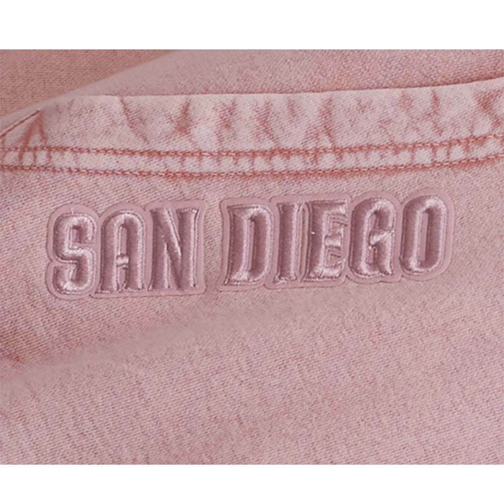 MLB SAN DIEGO PADRES WASHED CLASSIC MEN'S PULLOVER HOODIE (WASHED MAUVE)