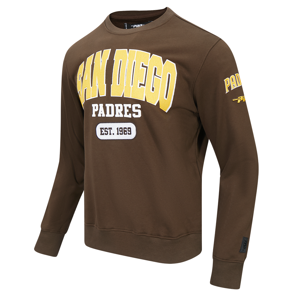 MLB SAN DIEGO PADRES CITY ARCH MEN'S FLC CREWNECK (BROWN)
