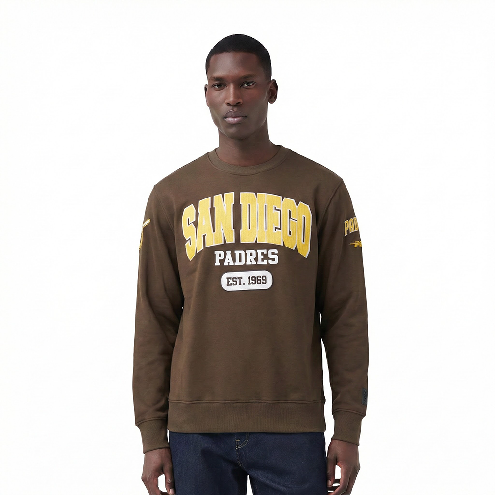 MLB SAN DIEGO PADRES CITY ARCH MEN'S FLC CREWNECK (BROWN)