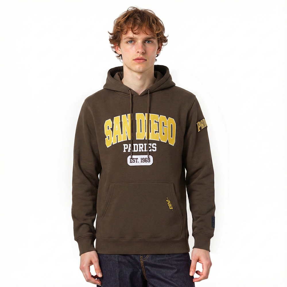 MLB SAN DIEGO PADRES CITY ARCH CHANDAIL À CAPUCHON EN MOLLETON POUR HOMME (BRUN)