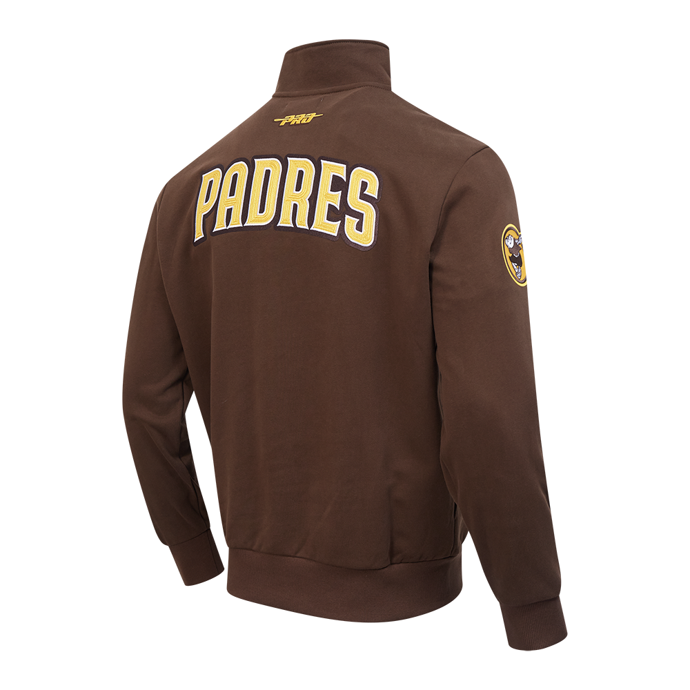 MLB SAN DIEGO PADRES CITY ARCH HAUT EN MOLLETON À GLISSIÈRE AU QUART POUR HOMME (BRUN)