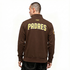 MLB SAN DIEGO PADRES CITY ARCH HAUT EN MOLLETON À GLISSIÈRE AU QUART POUR HOMME (BRUN)
