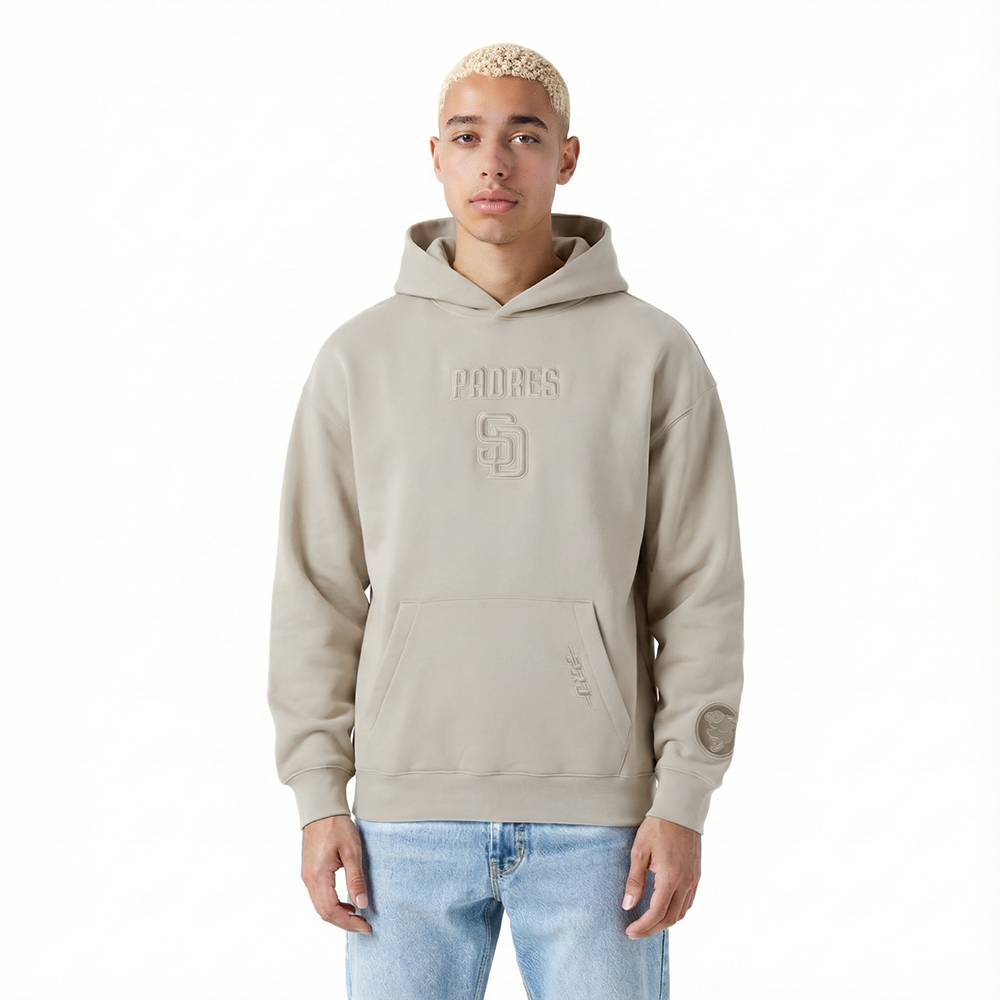 MLB SAN DIEGO PADRES WINGSPAN MEN'S DROP SHOULDER FLC PO HOODIE v2 (TAUPE)
