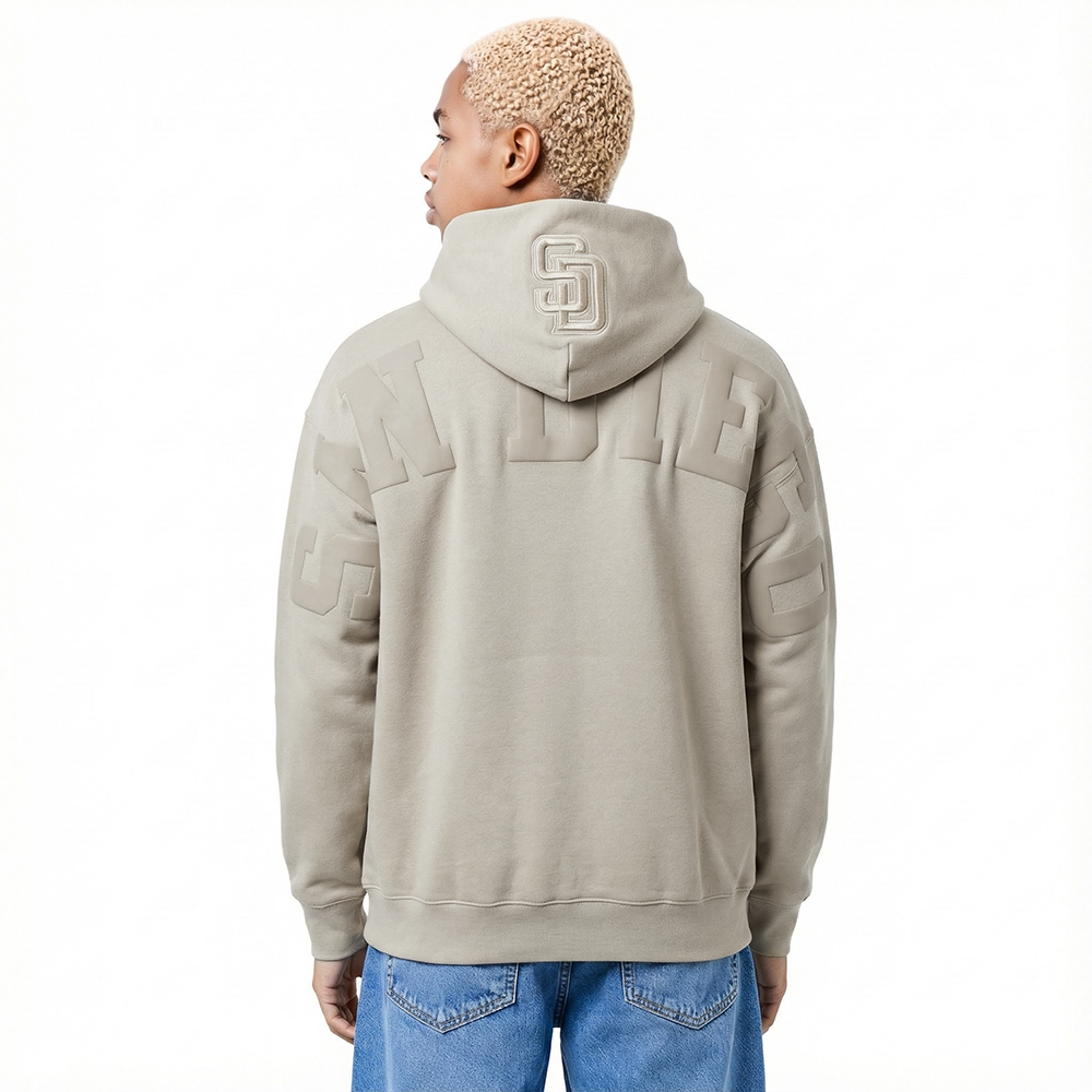 MLB SAN DIEGO PADRES WINGSPAN MEN'S DROP SHOULDER FLC PO HOODIE v2 (TAUPE)