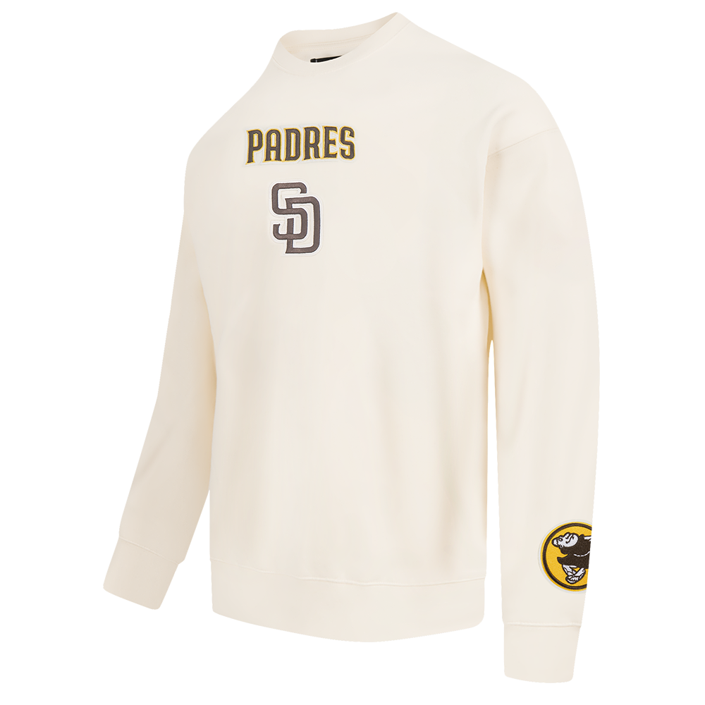 MLB SAN DIEGO PADRES WINGSPAN CHANDAIL À COL ROND EN MOLLETON À ÉPAULES TOMBANTES V2 POUR HOMME (COQUILLE D'ŒUF)
