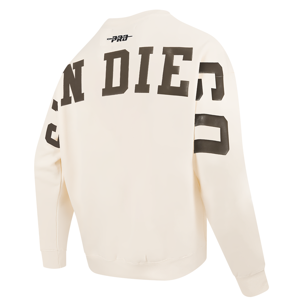 MLB SAN DIEGO PADRES WINGSPAN CHANDAIL À COL ROND EN MOLLETON À ÉPAULES TOMBANTES V2 POUR HOMME (COQUILLE D'ŒUF)