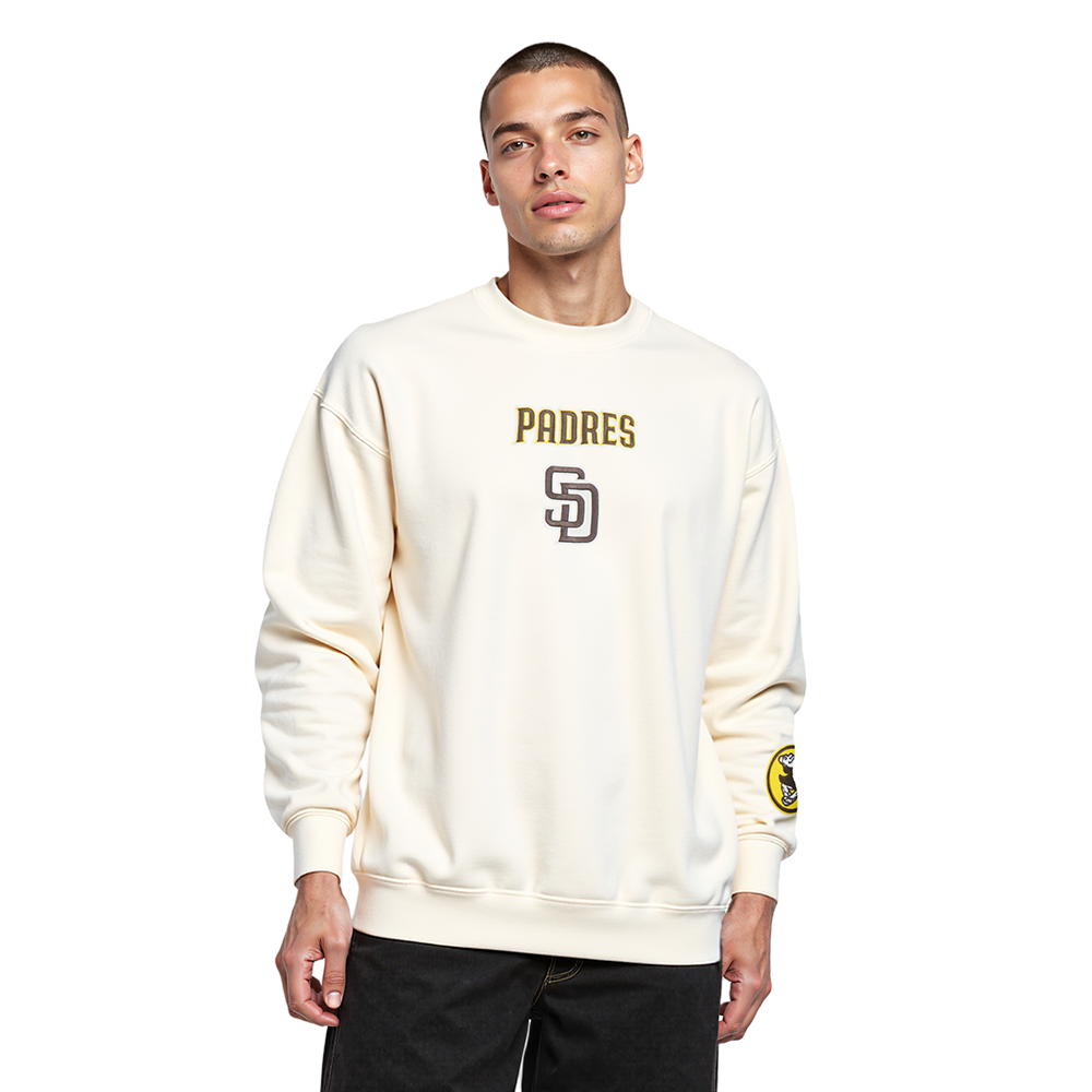MLB SAN DIEGO PADRES WINGSPAN CHANDAIL À COL ROND EN MOLLETON À ÉPAULES TOMBANTES V2 POUR HOMME (COQUILLE D'ŒUF)