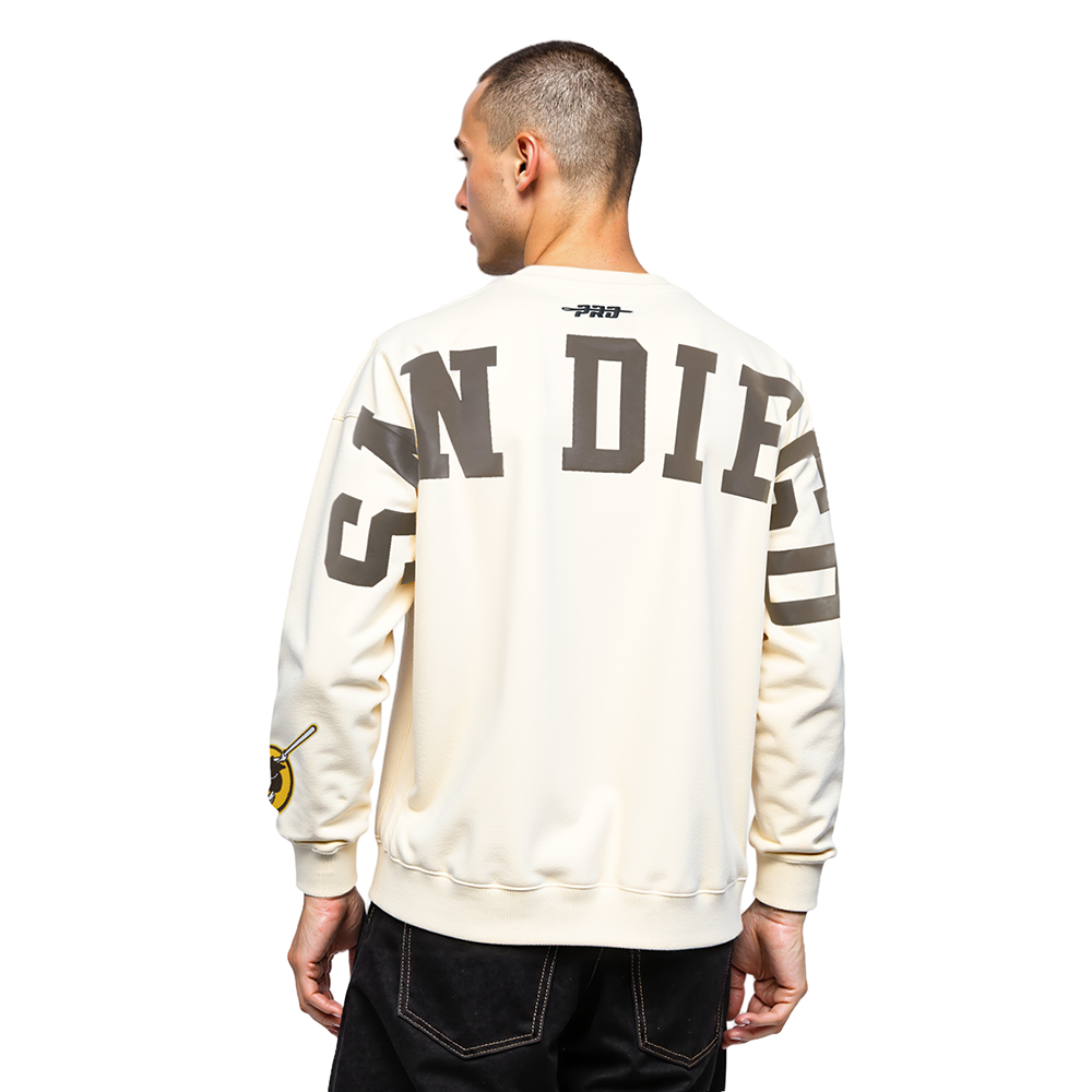 MLB SAN DIEGO PADRES WINGSPAN MEN'S DROP SHOULDER FLC CREWNECK v2 (EGGSHELL)