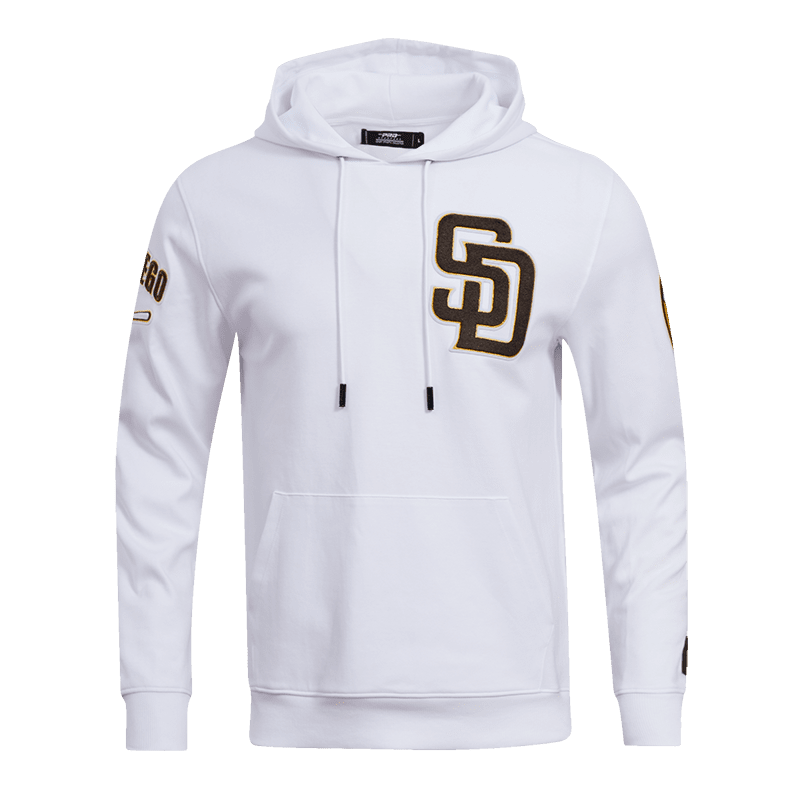 MLB SAN DIEGO PADRES CLASSIC CHENILLE CHANDAIL À CAPUCHON POUR HOMME (BLANC)