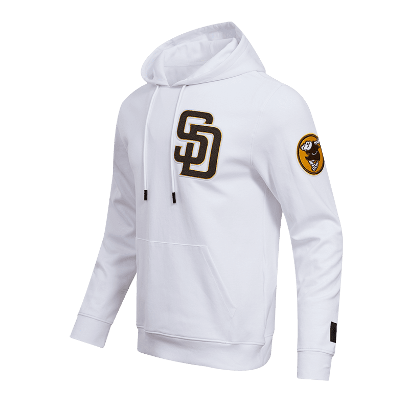 MLB SAN DIEGO PADRES CLASSIC CHENILLE MEN'S PULLOVER HOODIE (WHITE)