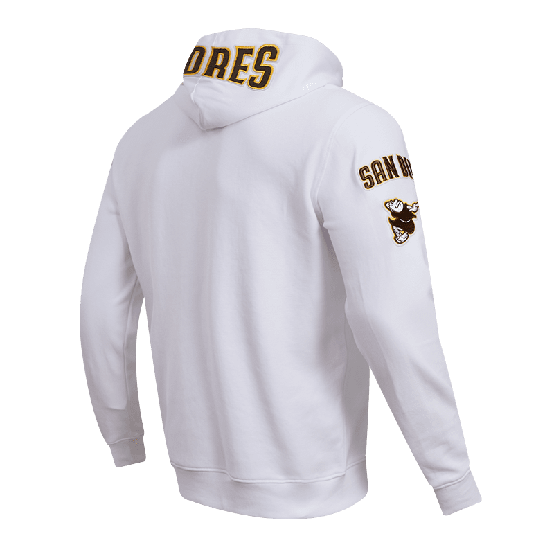 MLB SAN DIEGO PADRES CLASSIC CHENILLE CHANDAIL À CAPUCHON POUR HOMME (BLANC)