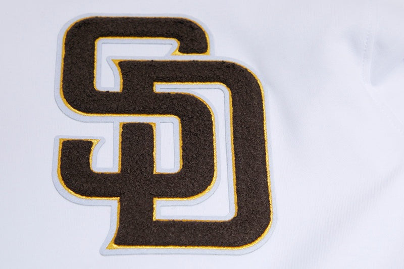 MLB SAN DIEGO PADRES CLASSIC CHENILLE CHANDAIL À CAPUCHON POUR HOMME (BLANC)