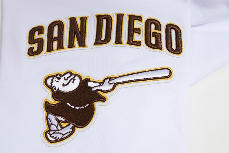 MLB SAN DIEGO PADRES CLASSIC CHENILLE CHANDAIL À CAPUCHON POUR HOMME (BLANC)