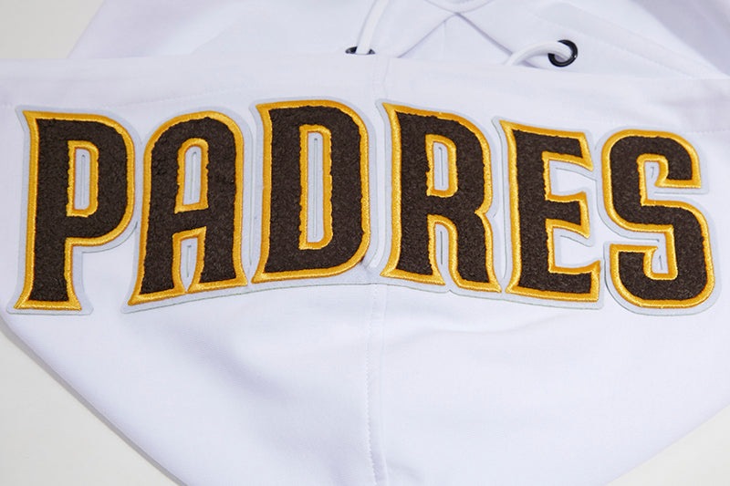 MLB SAN DIEGO PADRES CLASSIC CHENILLE CHANDAIL À CAPUCHON POUR HOMME (BLANC)