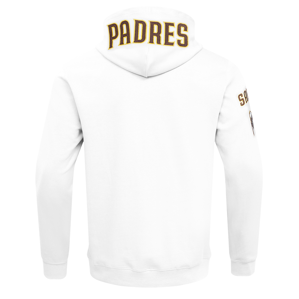 MLB SAN DIEGO PADRES CLASSIC CHENILLE CHANDAIL À CAPUCHON À GLISSIÈRE POUR HOMME (BLANC)