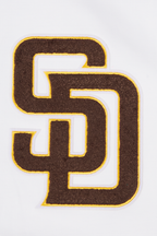 MLB SAN DIEGO PADRES CLASSIC CHENILLE CHANDAIL À CAPUCHON À GLISSIÈRE POUR HOMME (BLANC)
