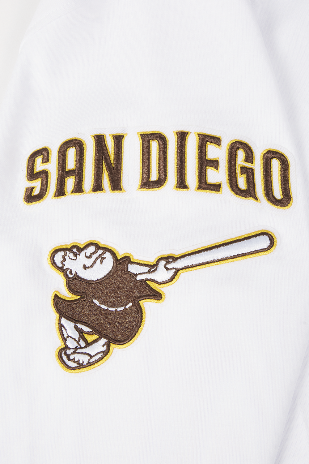 MLB SAN DIEGO PADRES CLASSIC CHENILLE CHANDAIL À CAPUCHON À GLISSIÈRE POUR HOMME (BLANC)