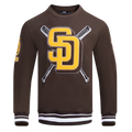 MLB SAN DIEGO PADRES MASH UP CHANDAIL À COL ROND EN MOLLETON CÔTELÉ POUR HOMME (BRUN)