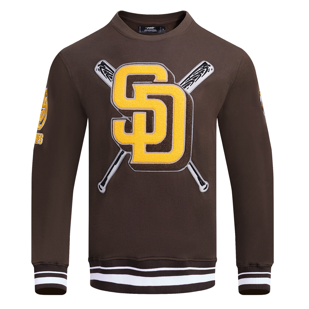 MLB SAN DIEGO PADRES MASH UP MEN'S RIB FLC CREWNECK (BROWN)