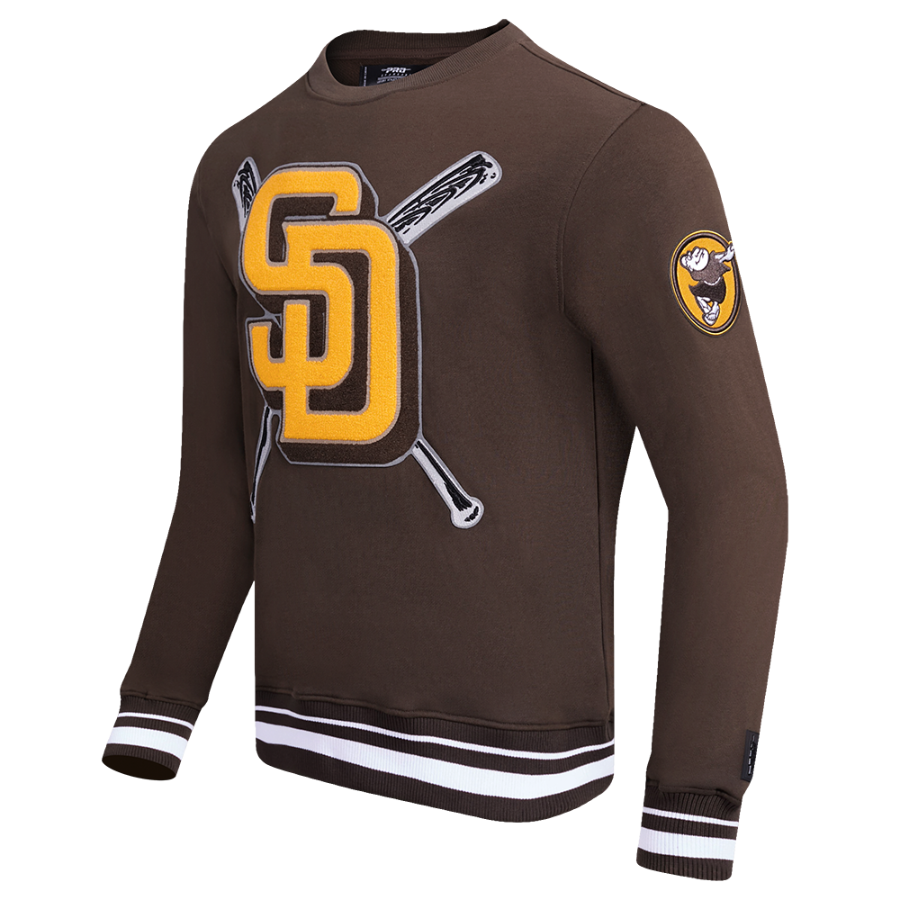 MLB SAN DIEGO PADRES MASH UP MEN'S RIB FLC CREWNECK (BROWN)