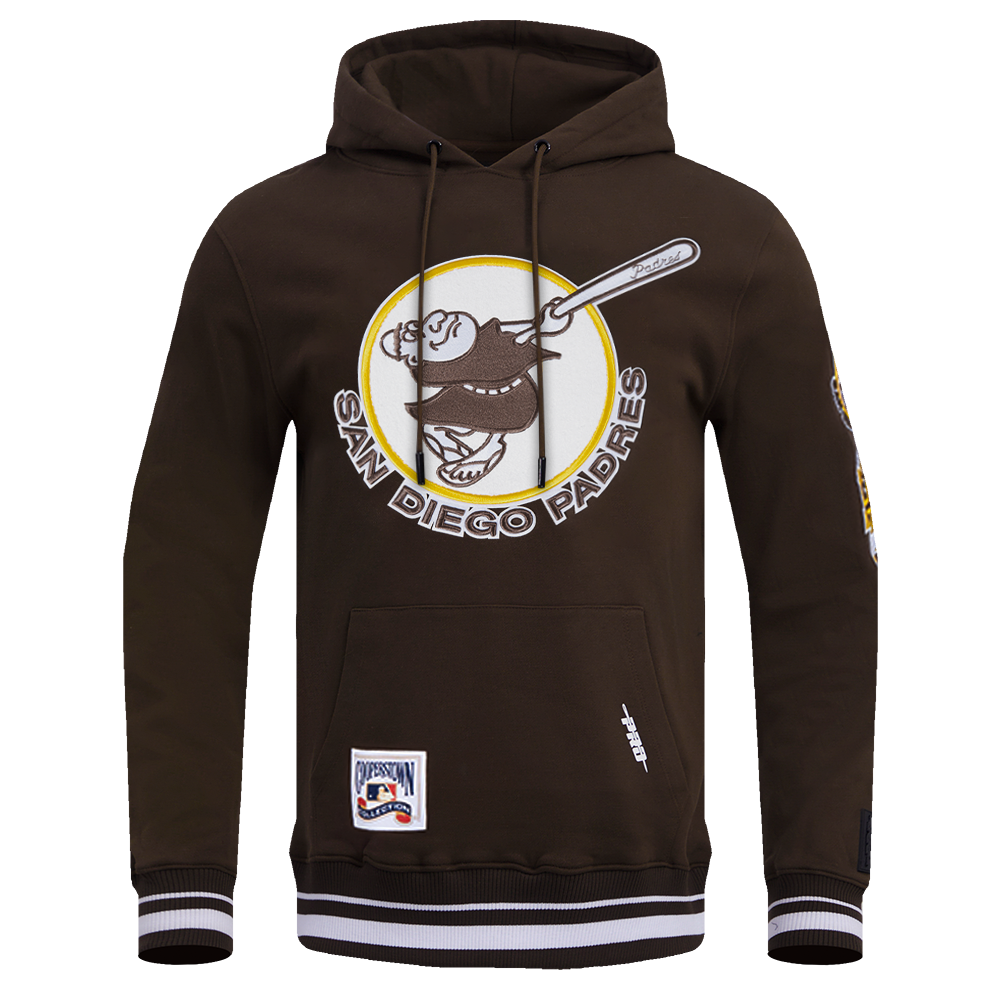 MLB SAN DIEGO PADRES RETRO CLASSIC MEN'S PULLOVER HOODIE (BROWN)