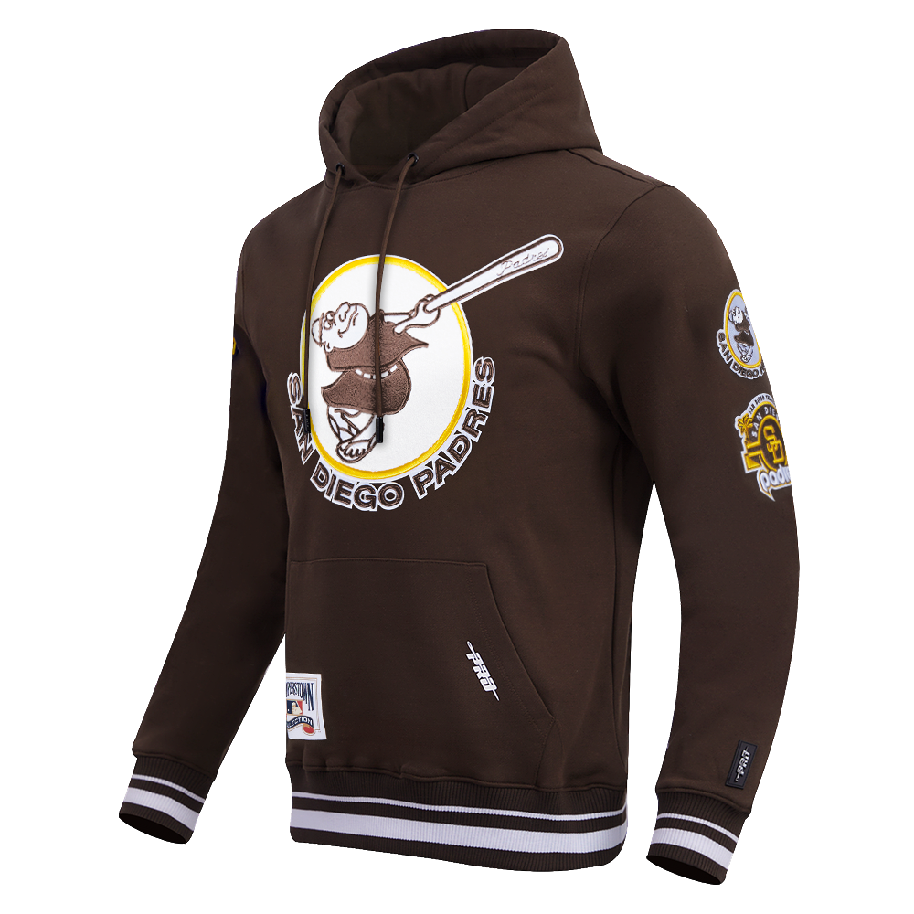 MLB SAN DIEGO PADRES RETRO CLASSIC MEN'S PULLOVER HOODIE (BROWN)