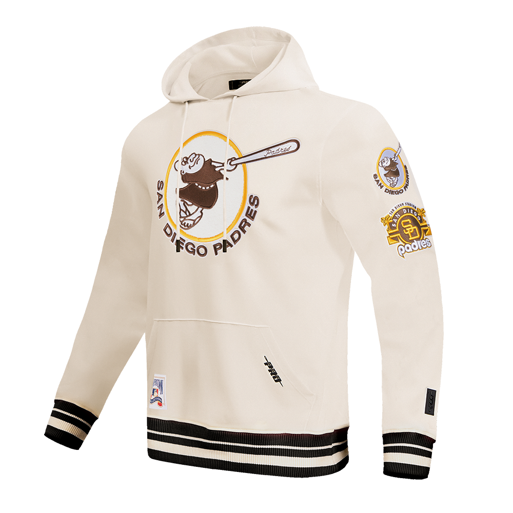 MLB SAN DIEGO PADRES RETRO CLASSIC MEN'S PULLOVER HOODIE (EGGSHELL/ BLACK)